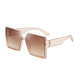 Black Oversized Geometric - Frame Sunglasses